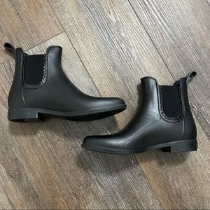 Jack Rogers Sallie Black Rain Boots Size 8